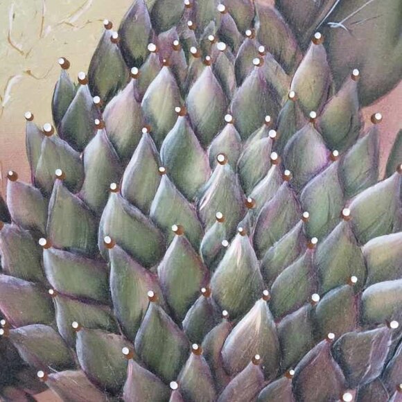 3 meticulously Hand Painted Enamel & Signed Metal Artichoke Collector Display Pl - Picture 5 of 12